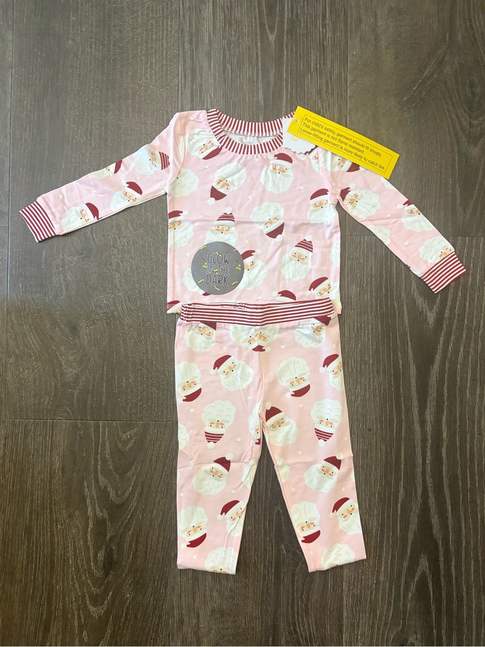 Mud Pie Santa Pajamas Glow in the Dark - Size 12-18 Months NEW!
